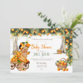 Invitation Une petite mignonne est sur le chemin Baby shower  (Debout devant)