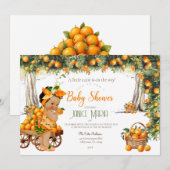 Invitation Une petite mignonne est sur le chemin Baby shower  (Devant / Derrière)