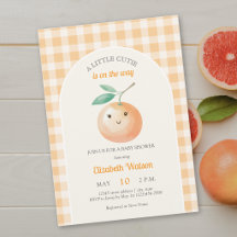 Une petite mignonne orange gingham citrus Baby Sho