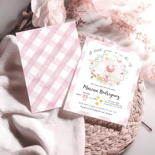 Invitation Une petite oie est en chemin baby shower Invitatio