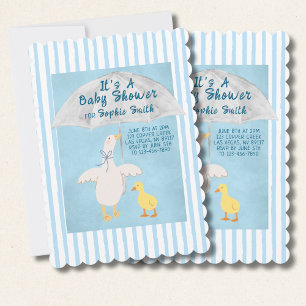 Invitation Une Petite Oie Est Sur Le Chemin Baby shower Scall