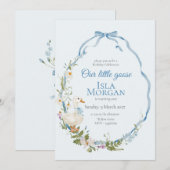 Invitation Une Petite Oie Silencieuse Aquarelle Anniversaire (Devant / Derrière)