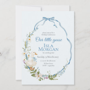 Invitation Une Petite Oie Silencieuse Aquarelle Anniversaire