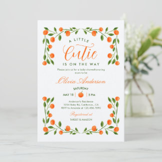 Invitation Une petite orange mignonne Shower de bébé Citrus