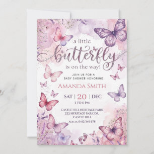 Invitation Une petite papillon est en route Fille Baby Shower