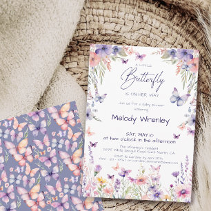 Invitation Une petite papillon est en route pour une Baby Sho