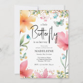 Invitation Une petite Parties scintillant papillon Baby showe (Devant)