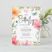 Invitation Une petite Parties scintillant papillon Baby showe (Debout devant)