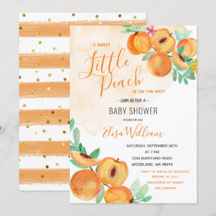 Invitation Une petite pêche douce est sur le Baby shower Way