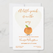 Invitation Une Petite Pêche est en chemin Baby shower (Devant)