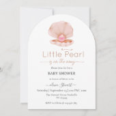Invitation Une petite perle se trouve sur le Baby shower (Devant)