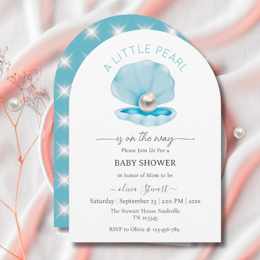 Invitation Une petite perle se trouve sur le chemin Baby show