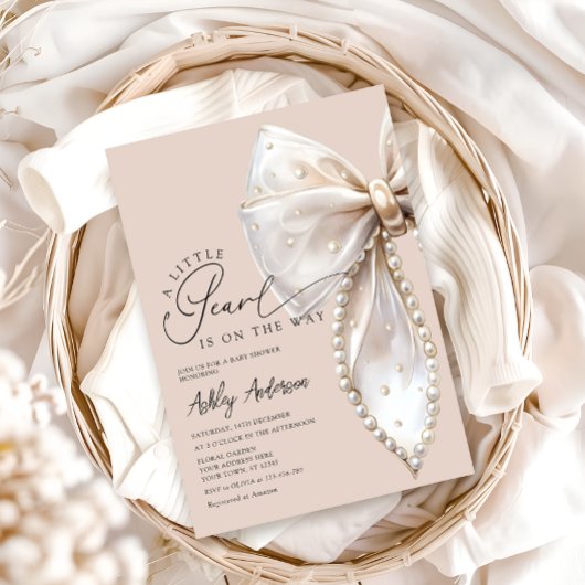 Invitation Une Petite Perle Se Trouve Sur Le Chemin Du Baby s