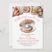 Invitation Une Petite Perle Sous Le Baby shower De Mer (Devant)