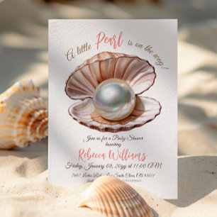 Invitation Une Petite Perle Sous Le Baby shower Des Filles De