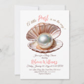 Invitation Une Petite Perle Sous Le Baby shower Des Filles De (Devant)