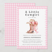 Invitation Une Petite Petite Femme Baby shower Rose Invitatio (Devant / Derrière)