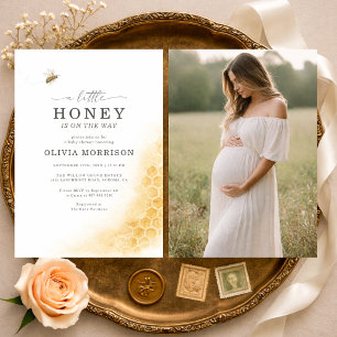 Invitation Une petite photo de bébé abeille à miel pour une b