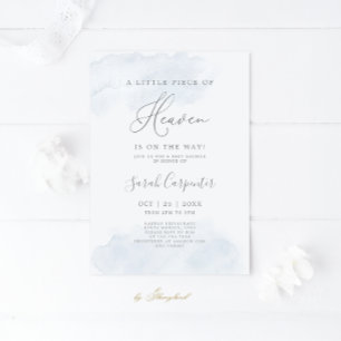 Invitation Une petite pièce du ciel Baby Shower Garçon