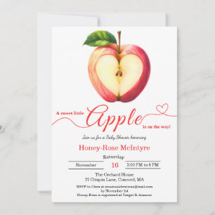 Invitation Une petite pomme arrive Baby Shower d'automne