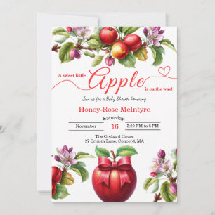 Invitation Une petite pomme est en route Baby Shower d'auto