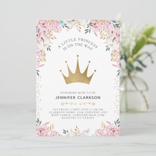 Invitation Une petite princesse (Debout devant)