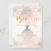 Invitation Une petite princesse 6 ans fête d'anniversaire (Devant)