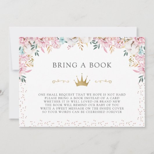 Invitation Une petite princesse apporte un livre (Devant)