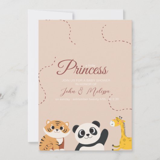 Invitation Une petite princesse arrive (Devant)