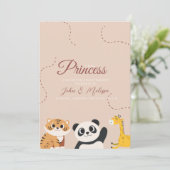 Invitation Une petite princesse arrive (Debout devant)