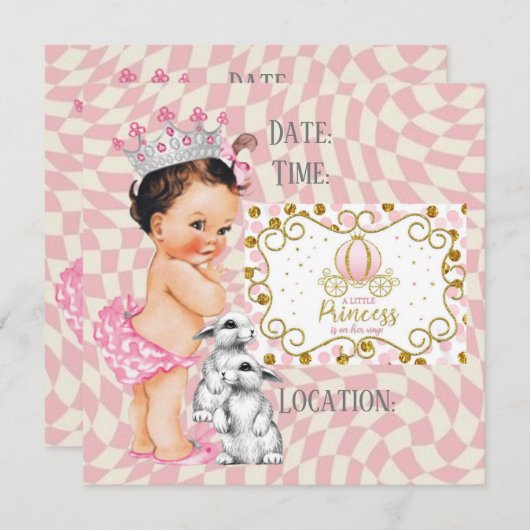 Invitation Une petite princesse est en route. (Devant / Derrière)