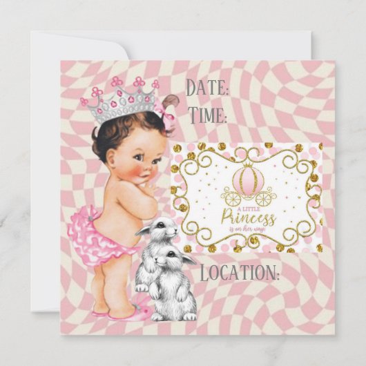 Invitation Une petite princesse est en route. (Dos)