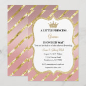 Invitation Une petite princesse est sur le chemin Invitation, (Devant / Derrière)