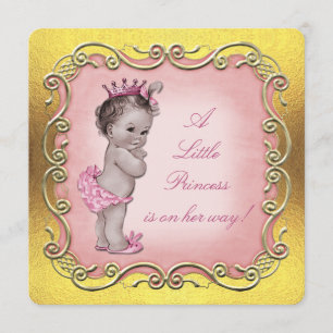 Invitation Une petite princesse est sur son baby shower de