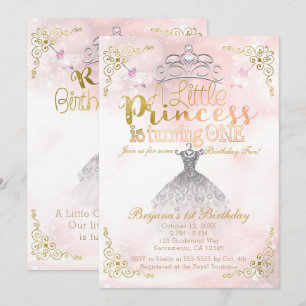 Invitation Une petite princesse fait une fête d'anniversaire