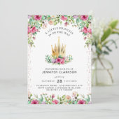 Invitation Une petite princesse Floral (Debout devant)