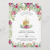 Invitation Une petite princesse Floral (Devant / Derrière)