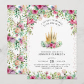Invitation Une Petite Princesse Florale (Devant / Derrière)