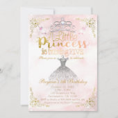 Invitation Une petite princesse qui fête ses 5 ans (Devant)
