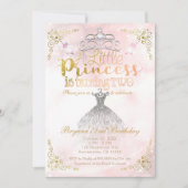 Invitation Une petite princesse qui tourne DEUX fête d'annive (Devant)