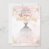 Invitation Une petite princesse qui tourne DEUX fête d'annive (Dos)