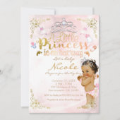 Invitation Une petite princesse rose étincelle Baby Girl Douc (Devant)