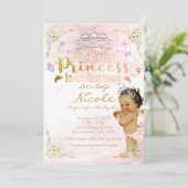Invitation Une petite princesse rose étincelle Baby Girl Douc (Debout devant)