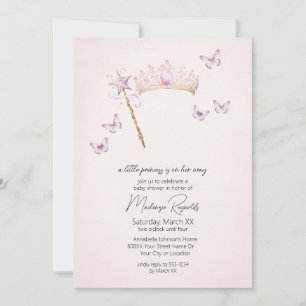 Invitation Une petite princesse Tiara et un Baby shower rose 