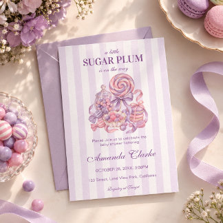 Invitation Une petite prune de sucre est en route Baby Shower