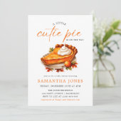 Invitation Une petite Pumpkin Cutie Pie Bébé Shower d'Automne (Debout devant)