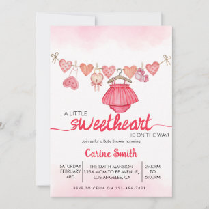 Invitation Une petite Saint-Valentin chérie Fille Baby Shower