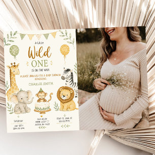 Invitation Une petite sauvageonne Safari Animaux Fête de bébé