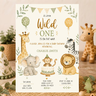 Invitation Une petite sauvageonne Safari Bébé Animaux Baby Sh