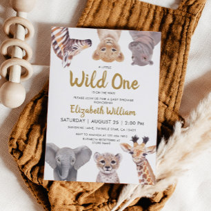 Invitation Une petite sauvageonne Safari Bébés Animaux Baby S